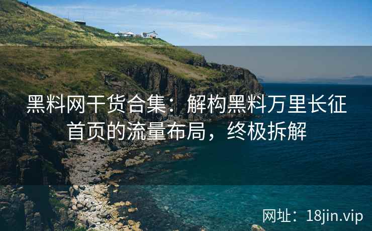 黑料网干货合集：解构黑料万里长征首页的流量布局，终极拆解