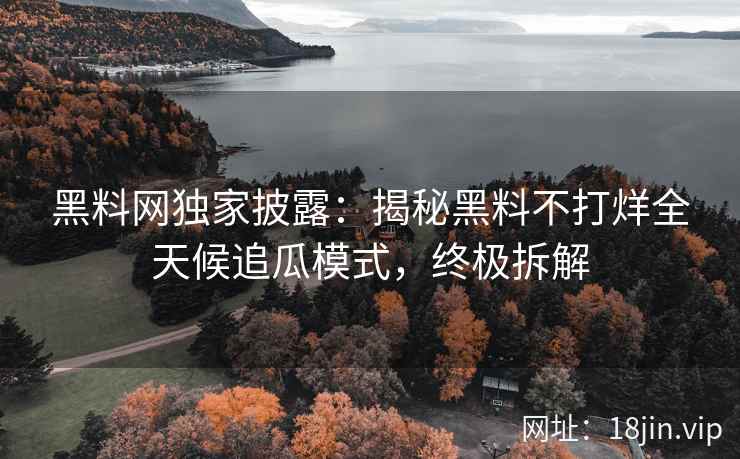 黑料网独家披露：揭秘黑料不打烊全天候追瓜模式，终极拆解