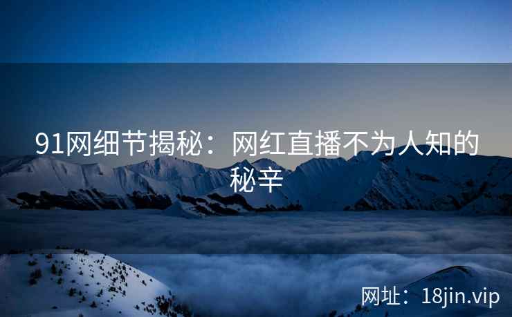 91网细节揭秘：网红直播不为人知的秘辛