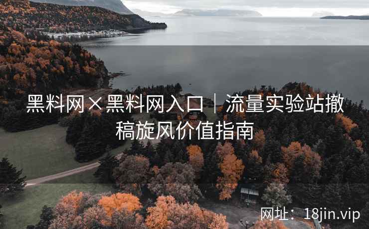 黑料网×黑料网入口｜流量实验站撤稿旋风价值指南