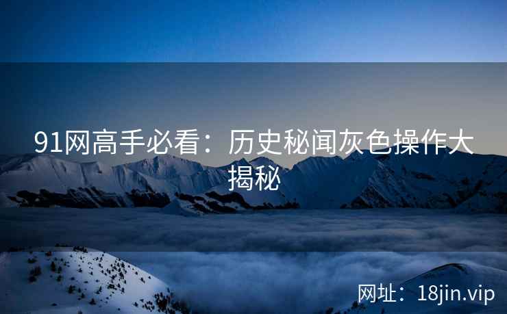 91网高手必看：历史秘闻灰色操作大揭秘