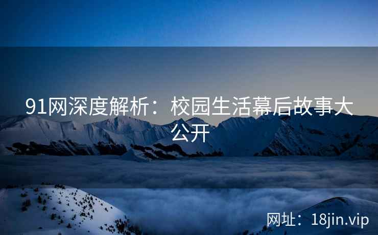 91网深度解析：校园生活幕后故事大公开